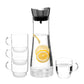 Heat resistant borosilicate glass pitcher with 4pcs single wall glass cup set.