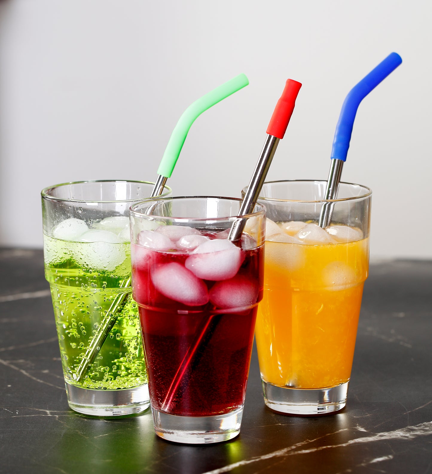 Stainless steel straw with silicone,total 8pcs/set straws