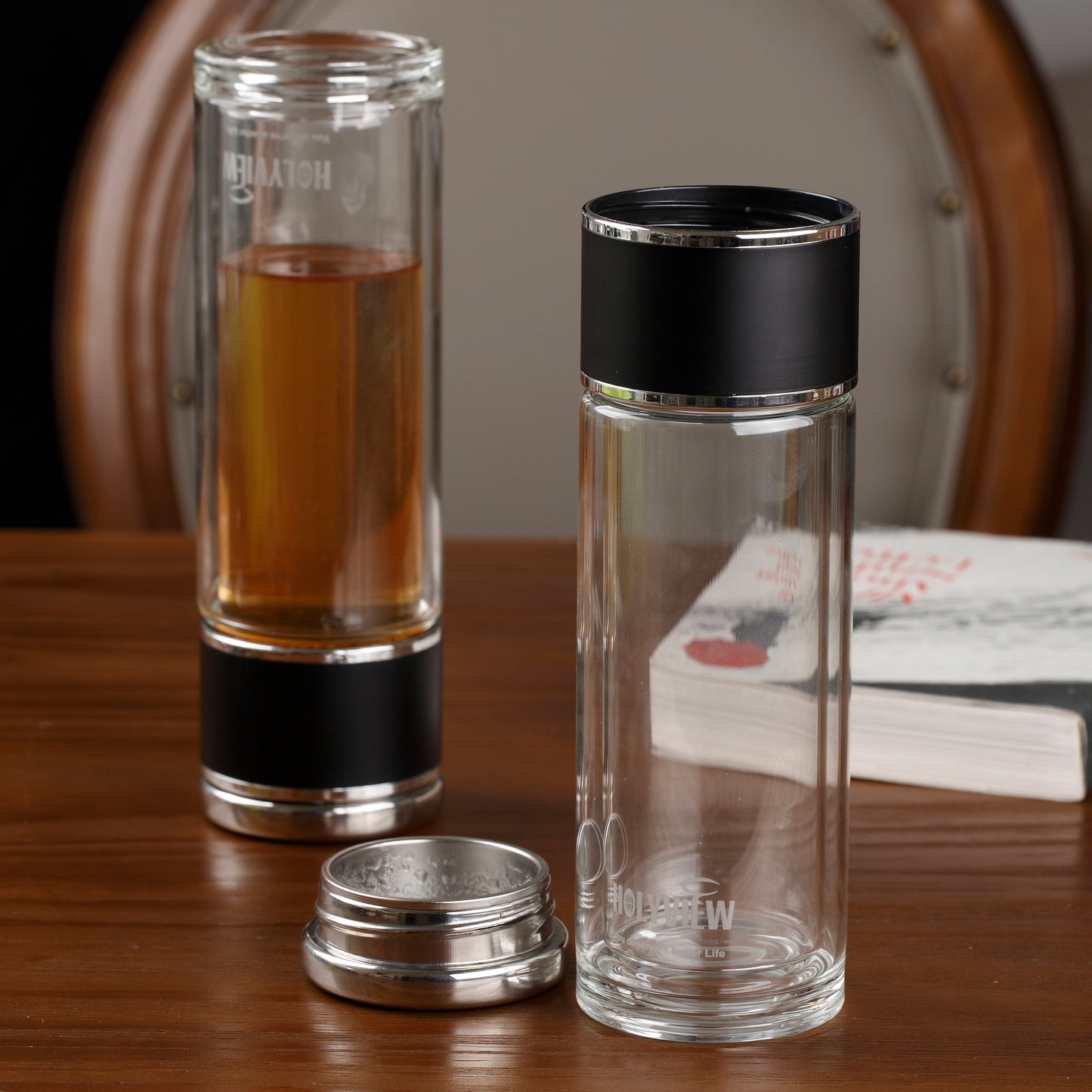 Glass Cup Borosilicate Double Wall Glass Tea Tumbler 380ML