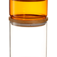 Glass storage jars set. Stackable glass jar, big clear + small color with natural wood. Small glass can be stackable on wooden.